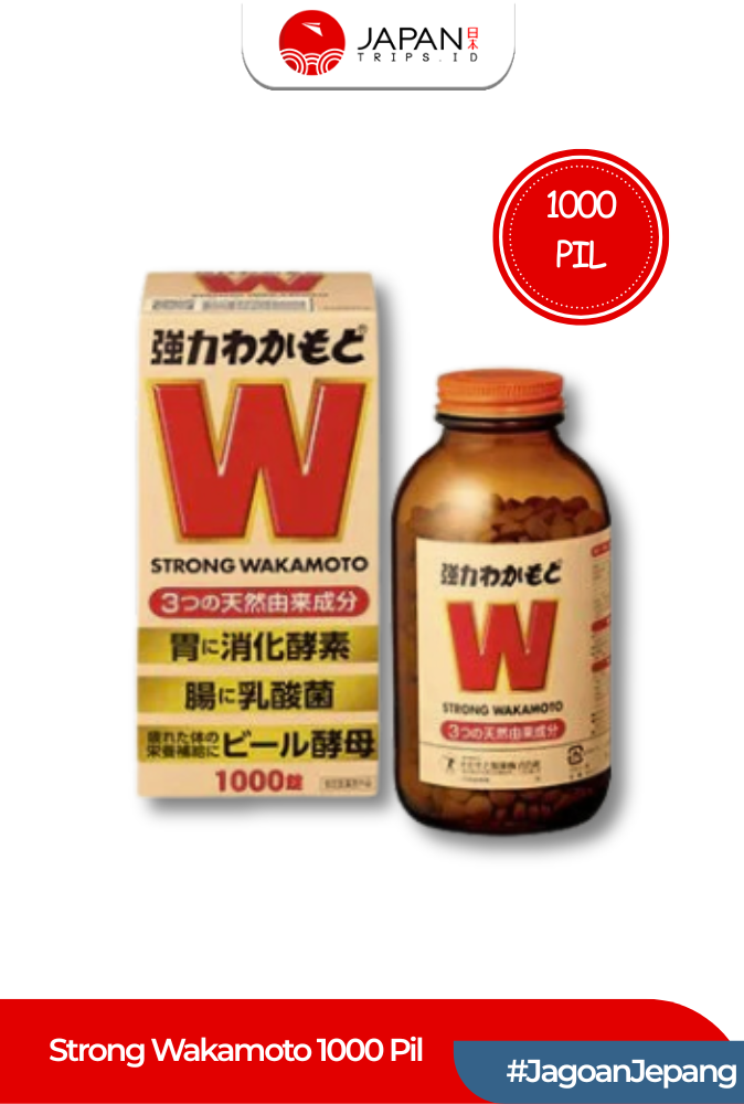 Strong Wakamoto 300 / 1000 Tablets | Obat Pencernaan Jepang