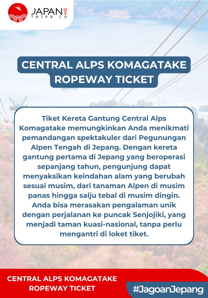 Central Alps Komagatake Ropeway Ticket | Tiket Kereta Gantung Central Alps Komagatake