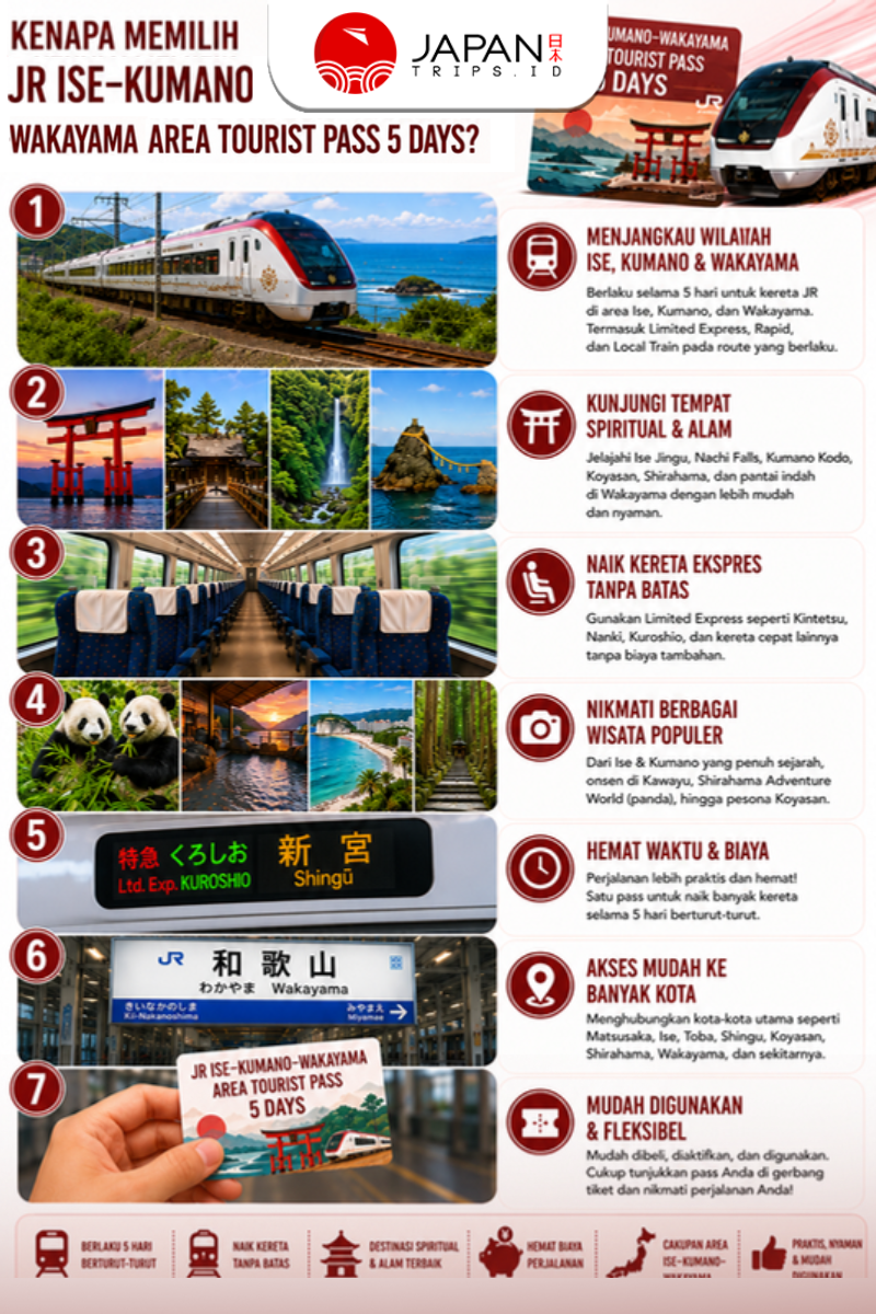 Ise Kumano Wakayama Area Tourist Pass 5 Days