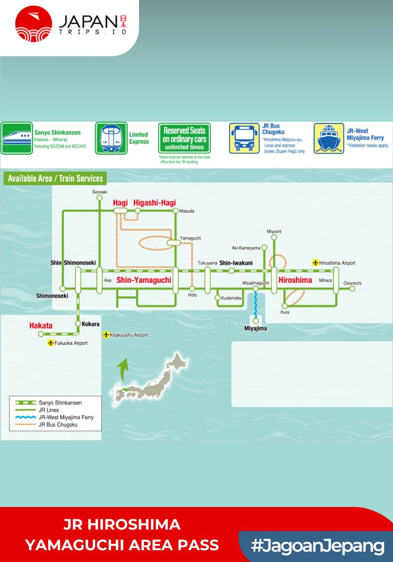 JR Hiroshima Yamaguchi Area Pass 5 Days
