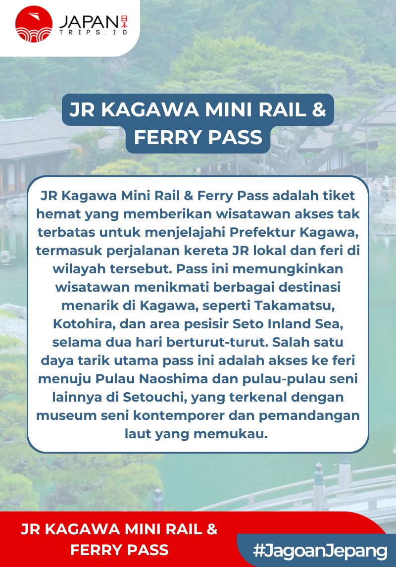 JR Kagawa Mini Rail & Ferry Pass 2 Days