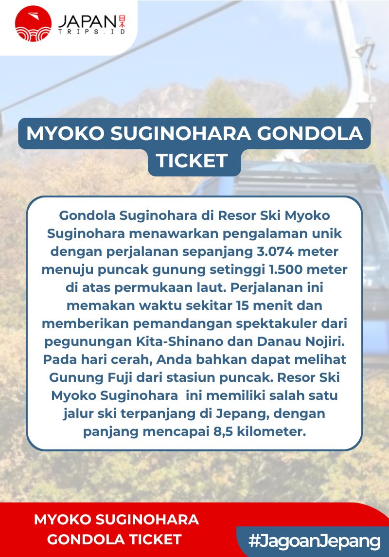Myoko Suginohara Gondola Ticket | Tiket Gondola Myoko Suginohara