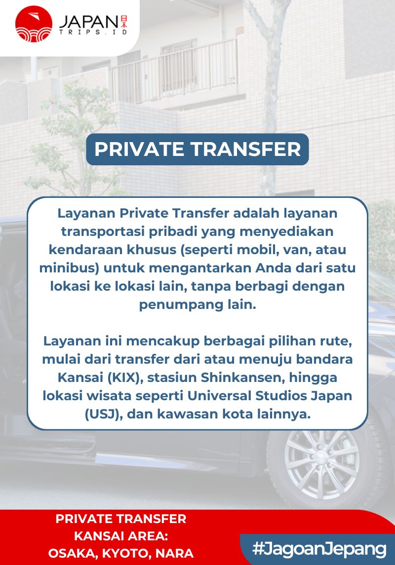 Private Transfer Kansai Area Osaka Kyoto Nara | Sewa Mobil di Jepang – USJ / KIX / Stasiun Shinkansen / Kyoto / Nara / Kobe
