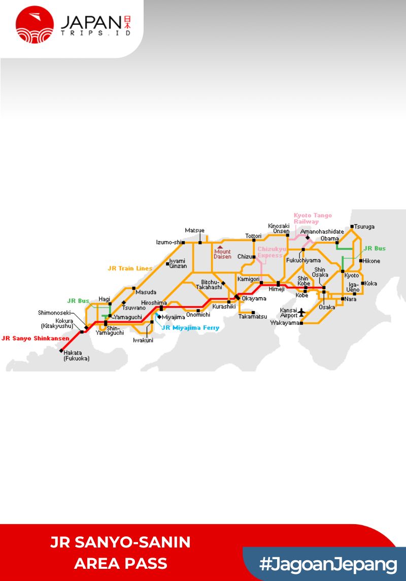 JR Sanyo-Sanin Area Pass 7 Days