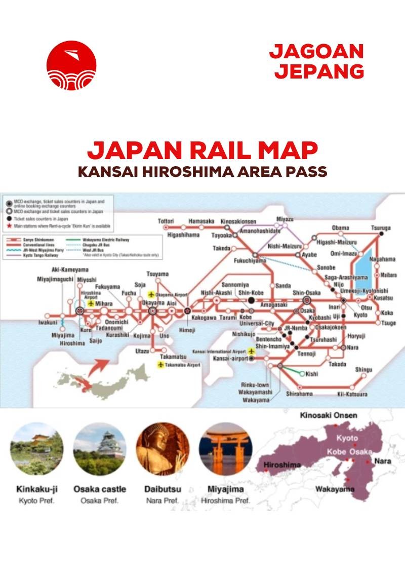 JR Kansai Hiroshima Area Pass 5 Days
