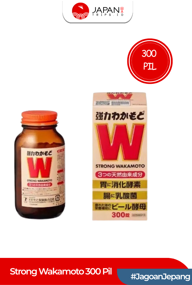 Strong Wakamoto 300 / 1000 Tablets |  Obat Pencernaan Jepang