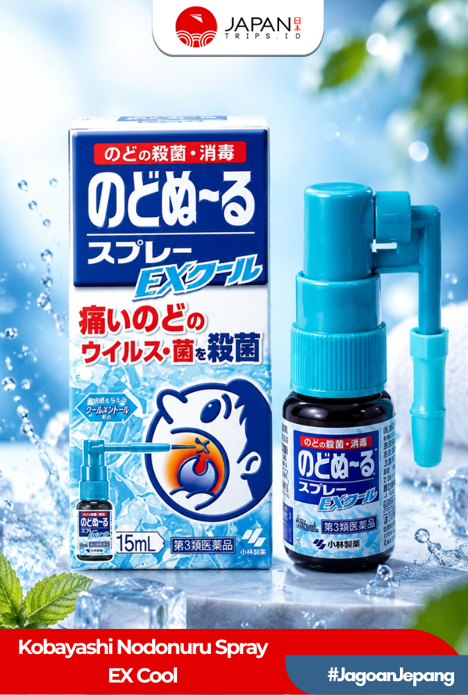 Kobayashi Nodonuru Spray 15ml | Cool / Original / Strawberry  | Obat Tenggorokan Jepang