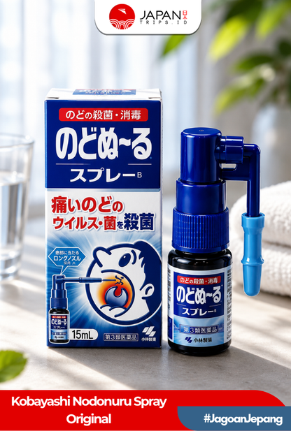 Kobayashi Nodonuru Spray 15ml | Cool / Original / Strawberry  | Obat Tenggorokan Jepang