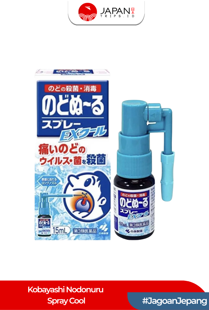 Kobayashi Nodonuru Spray 15ml | Cool / Original / Strawberry  | Obat Tenggorokan Jepang