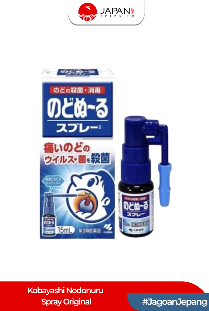 Kobayashi Nodonuru Spray 15ml | Cool / Original / Strawberry  | Obat Tenggorokan Jepang