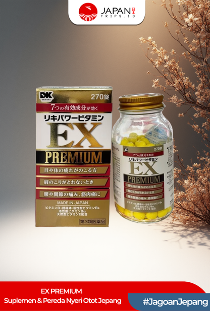 EX PREMIUM – Suplemen & Pereda Nyeri Otot Jepang (270 Tablet) | Produk Asli Jepang