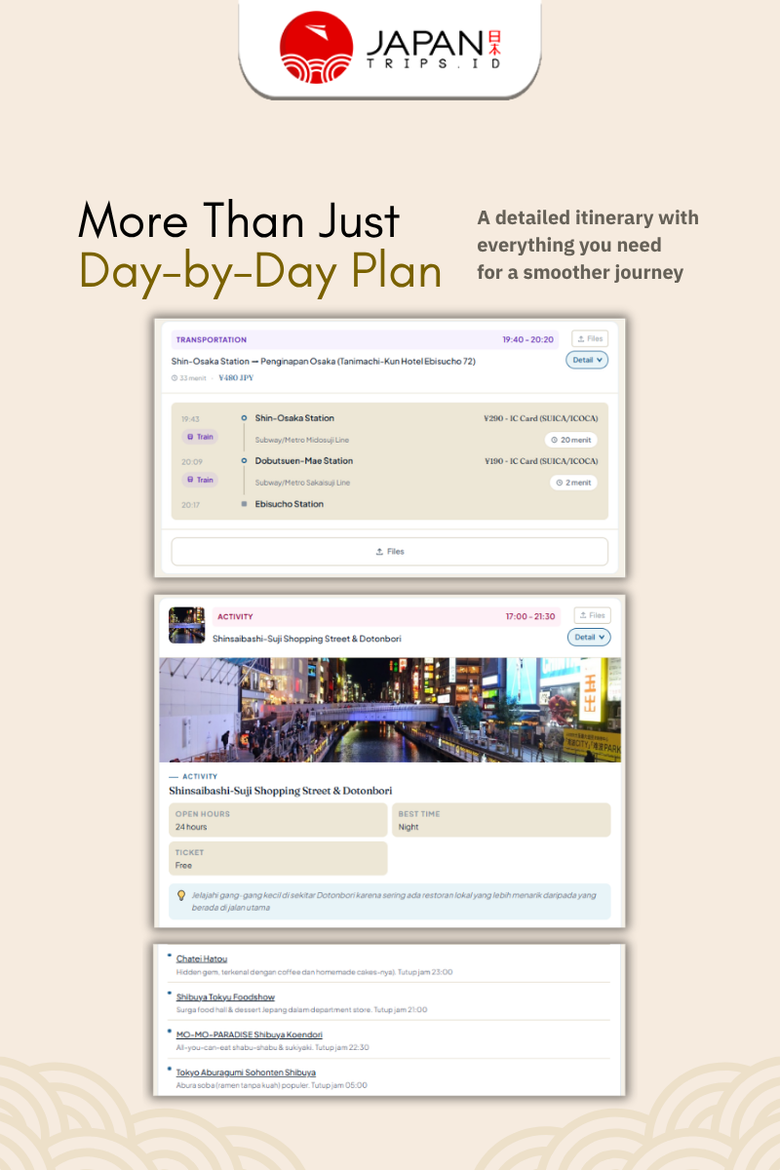 Jasa Itinerary Jepang Exclusive | Custom Japan Itinerary