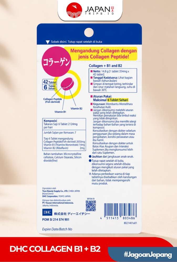 DHC Collagen + Vitamin B1 & B2 / 7 Days | Suplemen Kecantikan & Perawatan Kulit
