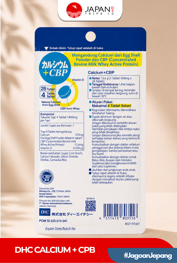 DHC Calcium + CBP / 7 Days (28 Tablet) | Suplemen Kalsium & Nutrisi Tulang