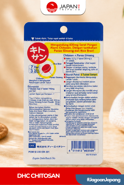 DHC Chitosan 7 Days (21 Tablet) | Suplemen Pendukung Diet & Pengontrol Lemak