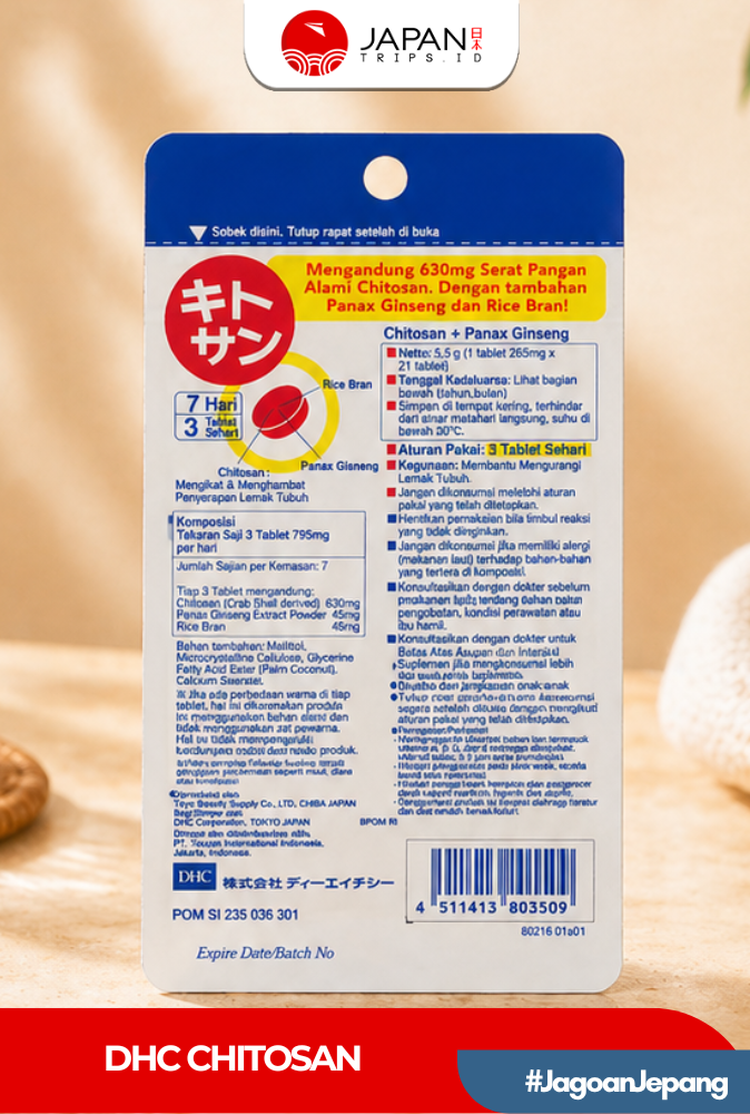DHC Chitosan 7 Days (21 Tablet) | Suplemen Pendukung Diet & Pengontrol Lemak