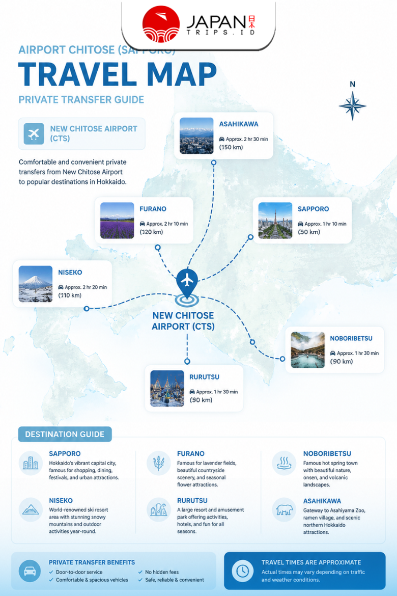 Private Airport Transfer Chitoses To Downtown Hokkaido | Transfer Bandara Chitose ke Pusat Kota Hokkaido