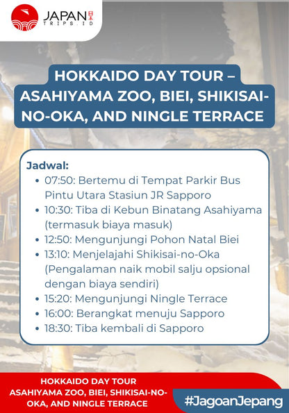 Hokkaido Day Tour – Asahiyama Zoo, Biei, Shikisai-no-oka, and Ningle Terrace