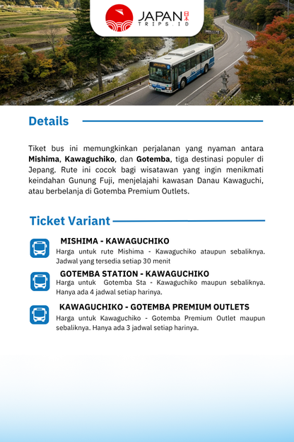 Tiket Bus Mishima - Kawaguchiko - Gotemba | Bus Japan