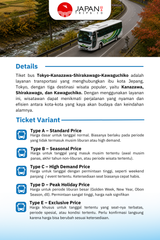 Bus Ticket Tokyo to Kanazawa – Shirakawago – Kawaguchiko Ticket