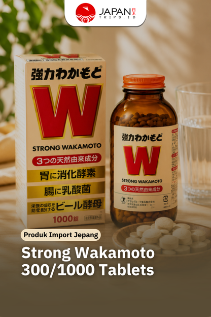 Strong Wakamoto 300 / 1000 Tablets |  Obat Pencernaan Jepang