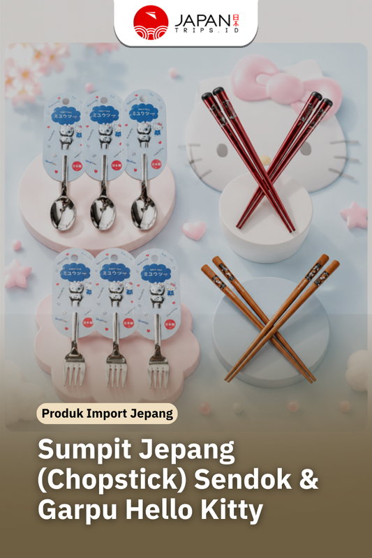 Sumpit Jepang & Sendok Garpu Hello Kitty | Produk Import Japan