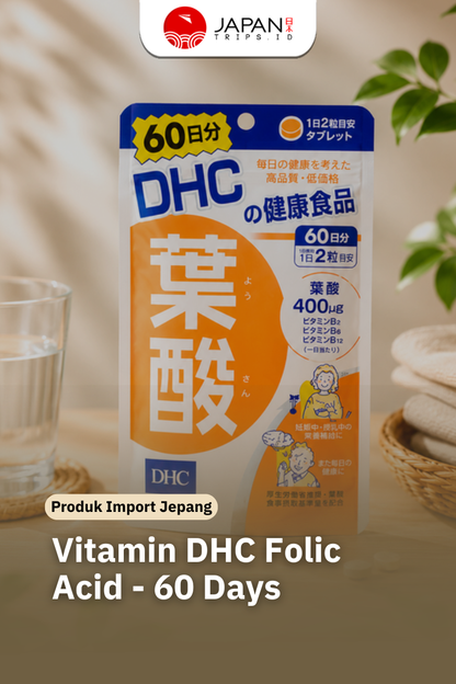 DHC Folic Acid 60 Days (60 Tablet) Asam Folat 400mcg - Mendukung Metabolisme & Energi Tubuh