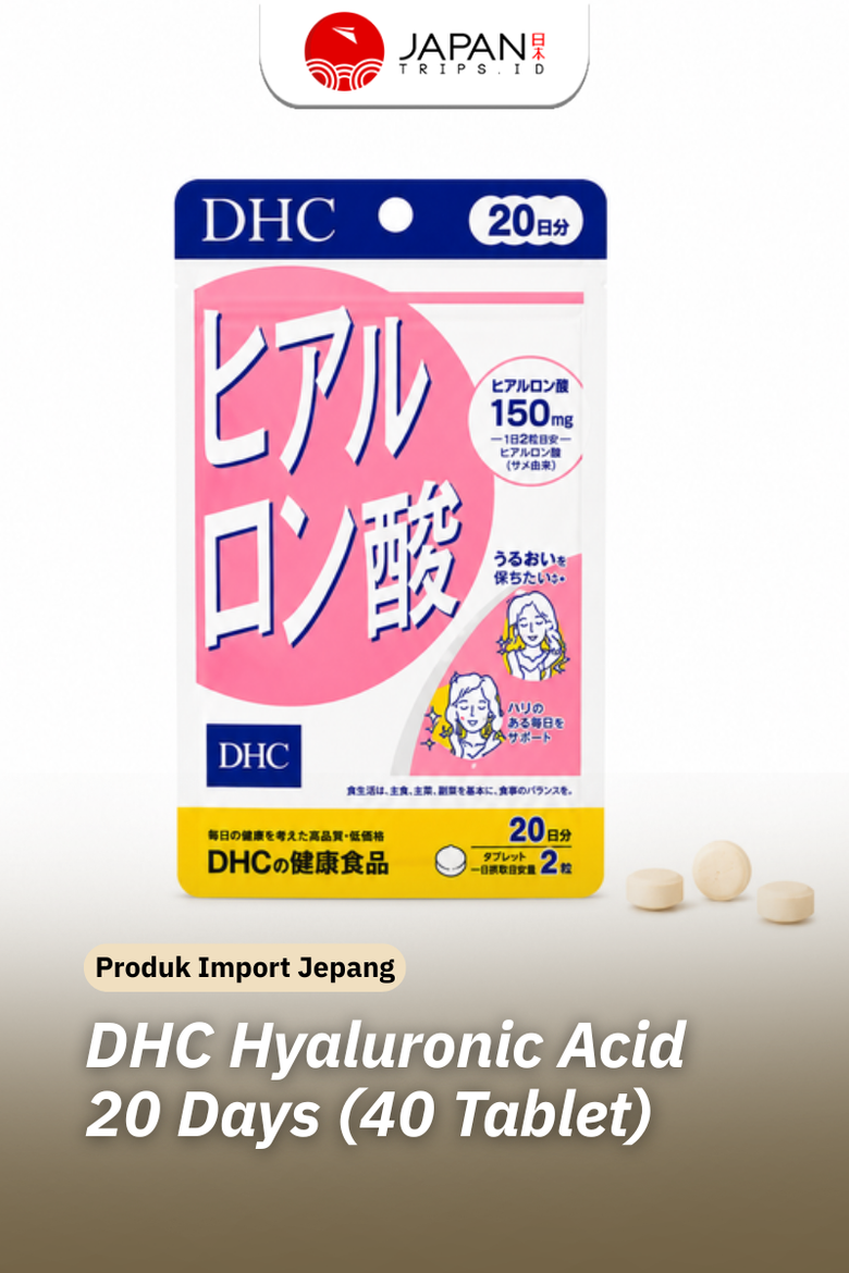 DHC Hyaluronic Acid 20 Days | Suplemen Asam Hialuronat untuk Menjaga Kelembapan Kulit | Original Jepang