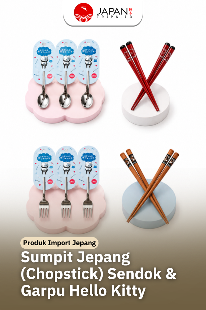 Sumpit Jepang & Sendok Garpu Hello Kitty | Produk Import Japan