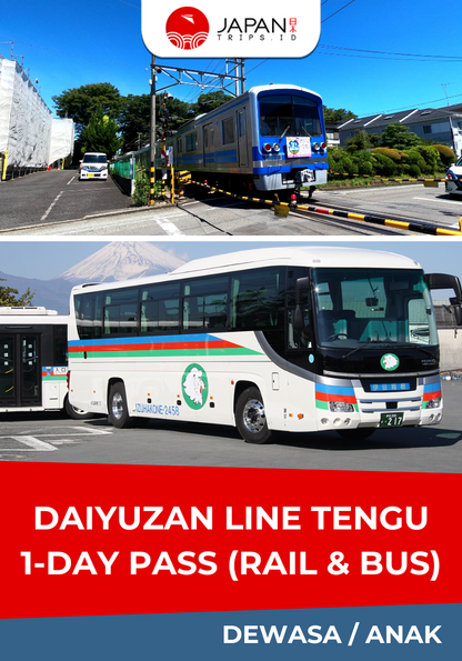 Daiyuzan Line Tengu 1-Day Pass (Rail & Bus) | Tiket 1 Hari Daiyuzan Line Tengu Kereta Api & Bis