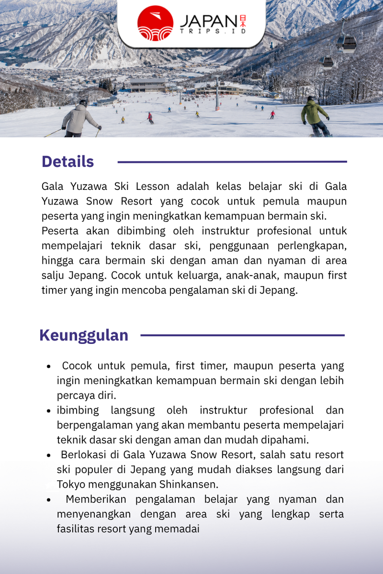 Gala Yuzawa Ski Lesson | Pelatihan Ski Gala Yuzawa