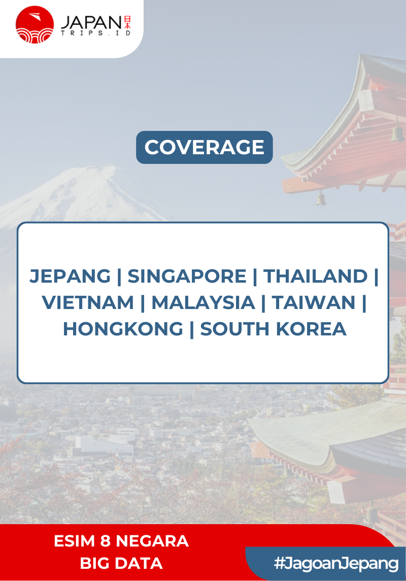 eSIM Jepang Singapore Thailand Vietnam Malaysia Taiwan Hongkong South Korea | Travel Sim 8 Negara Kuota Besar
