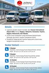 Private Kansai Airport Transfer to Nagoya/Takayama/Hokuriku | Transfer Bandara Kansai ke Nagoya/Takayama/Hokuriku