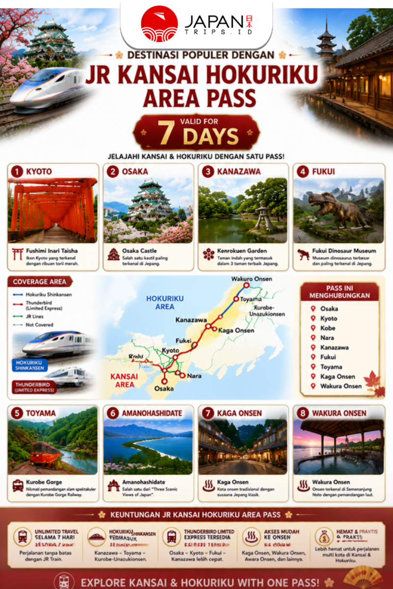 Kansai Hokuriku Area Pass 7 Days