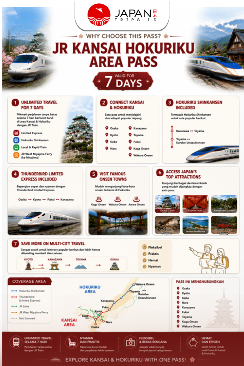 Kansai Hokuriku Area Pass 7 Days