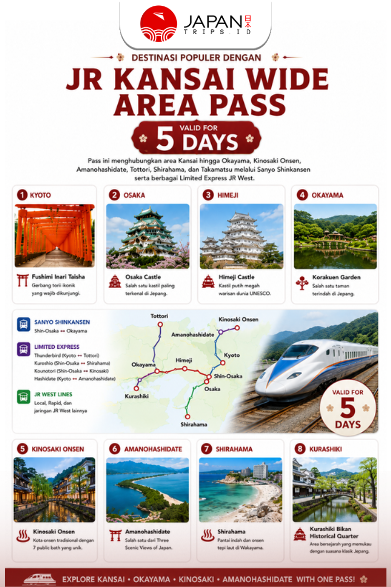 Kansai WIDE Area Pass 5 Days