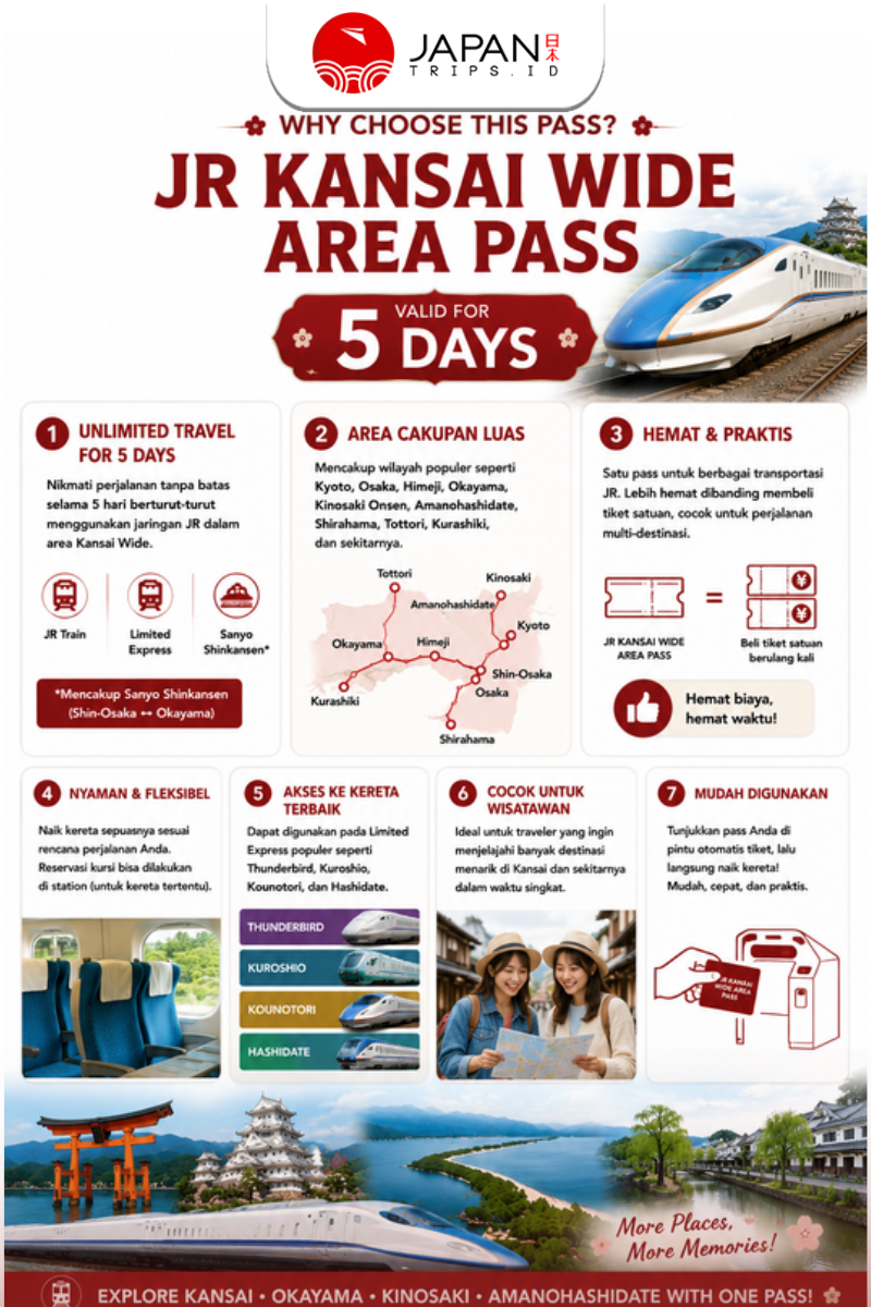 Kansai WIDE Area Pass 5 Days
