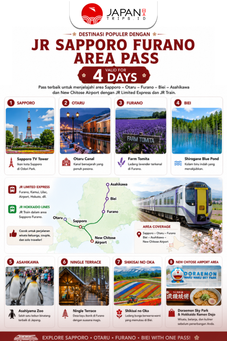 JR Sapporo Furano Area Pass 4 Days