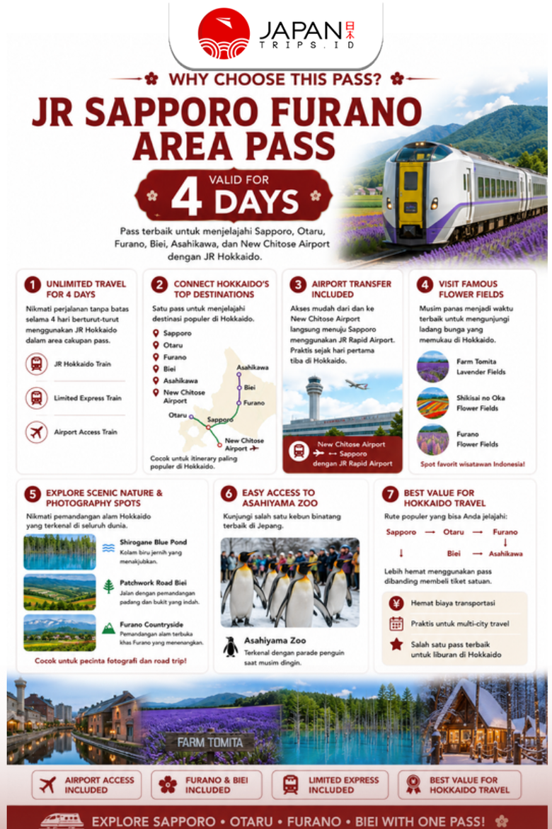 JR Sapporo Furano Area Pass 4 Days