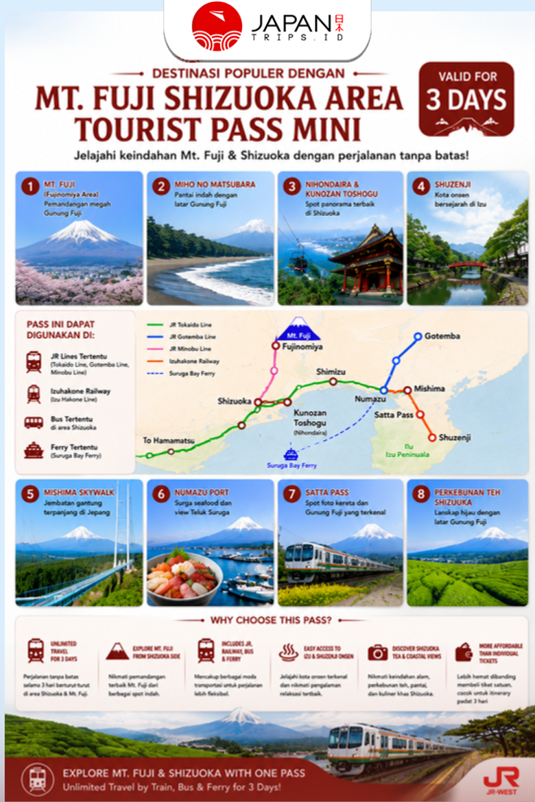 Mt. Fuji Shizuoka Area Tourist Pass Mini 3 Days