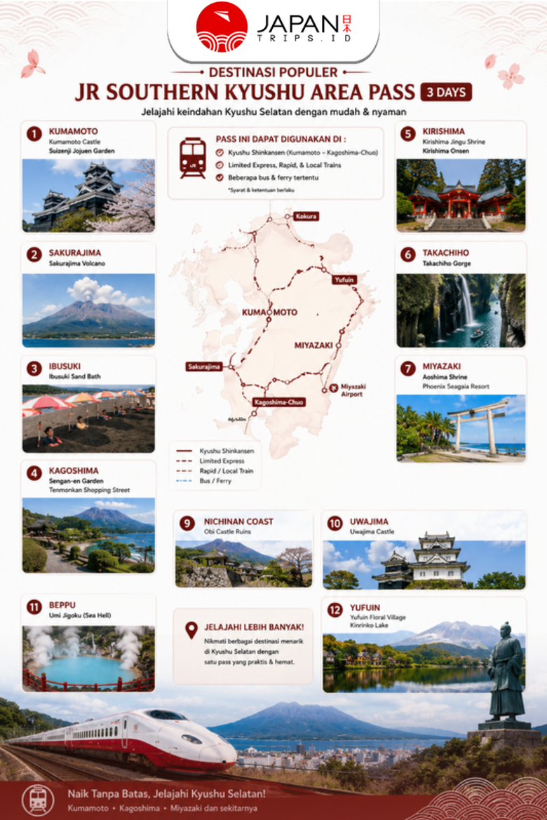 JR Southern Kyushu Area Pass 3 Days