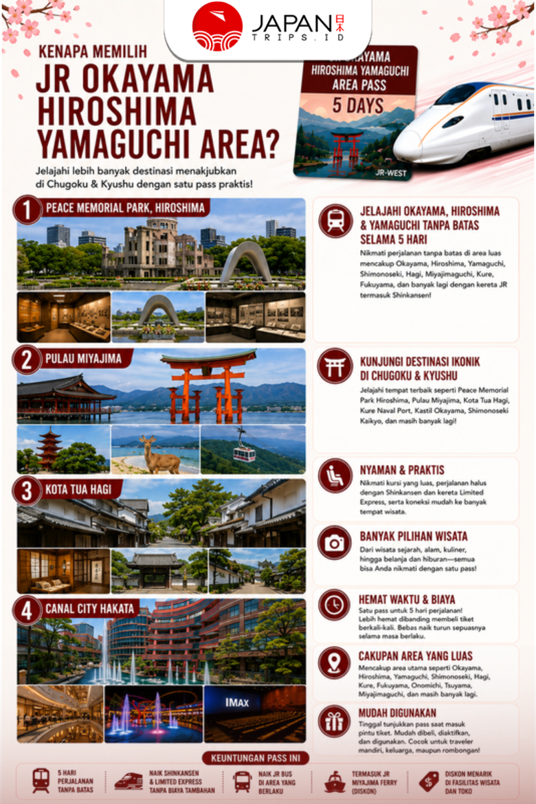 JR Okayama Hiroshima Yamaguchi Area Pass 5 Days