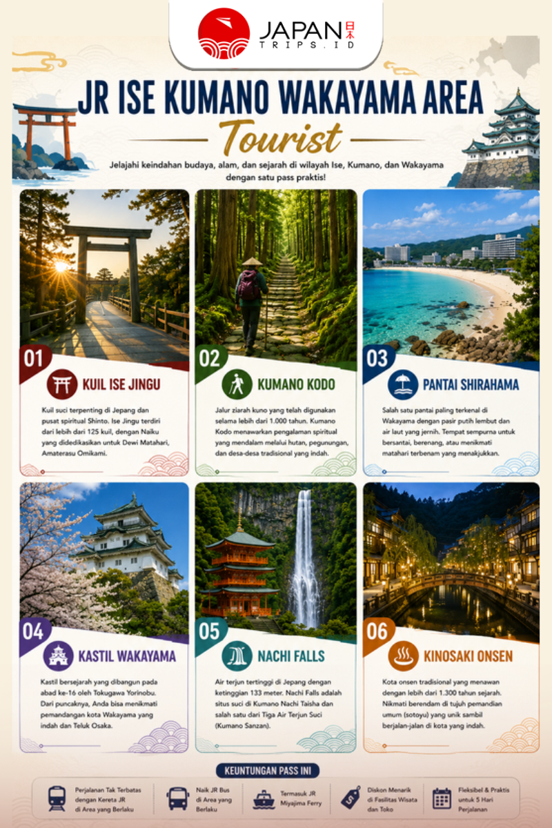 Ise Kumano Wakayama Area Tourist Pass 5 Days