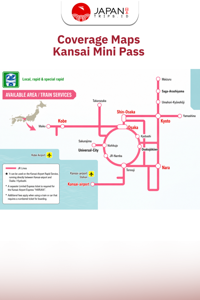 Kansai Mini Pass 3 Days | JR Osaka Nara Kyoto Kobe