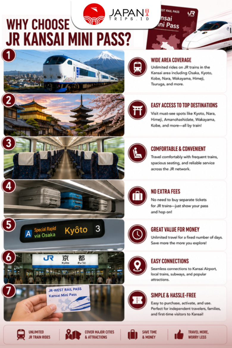 Kansai Mini Pass 3 Days | JR Osaka Nara Kyoto Kobe