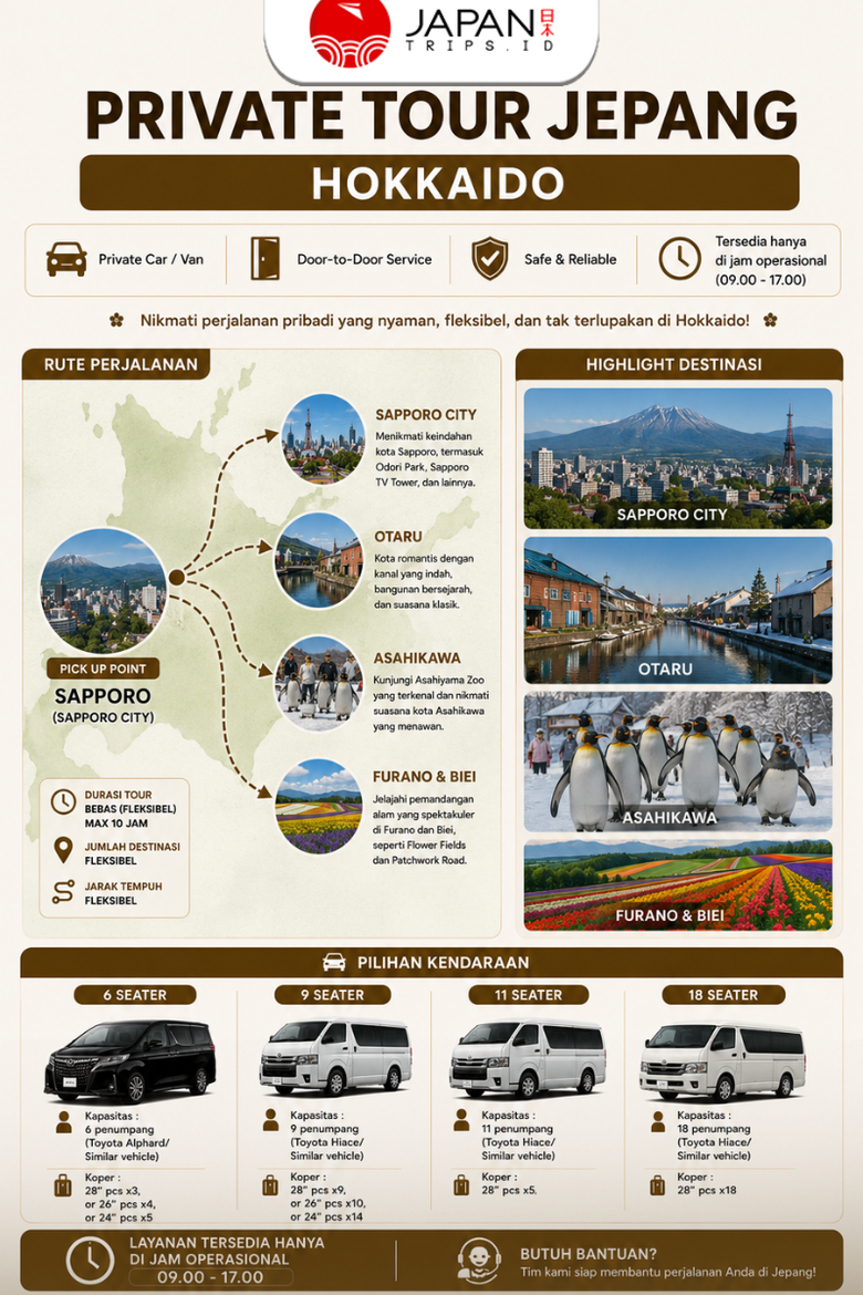 Private Tour / Sewa Mobil Jepang – Hokkaido