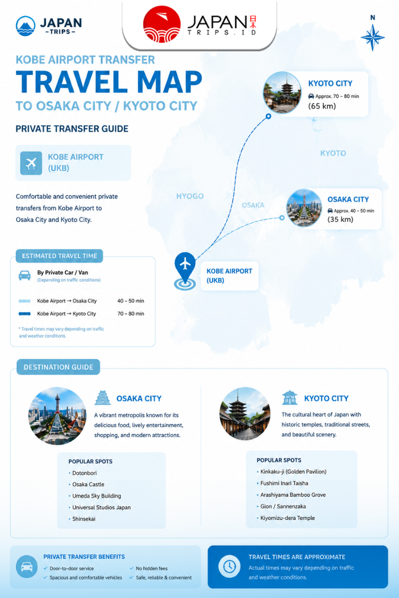 Kobe Airport Transfer To Osaka City / Kyoto City