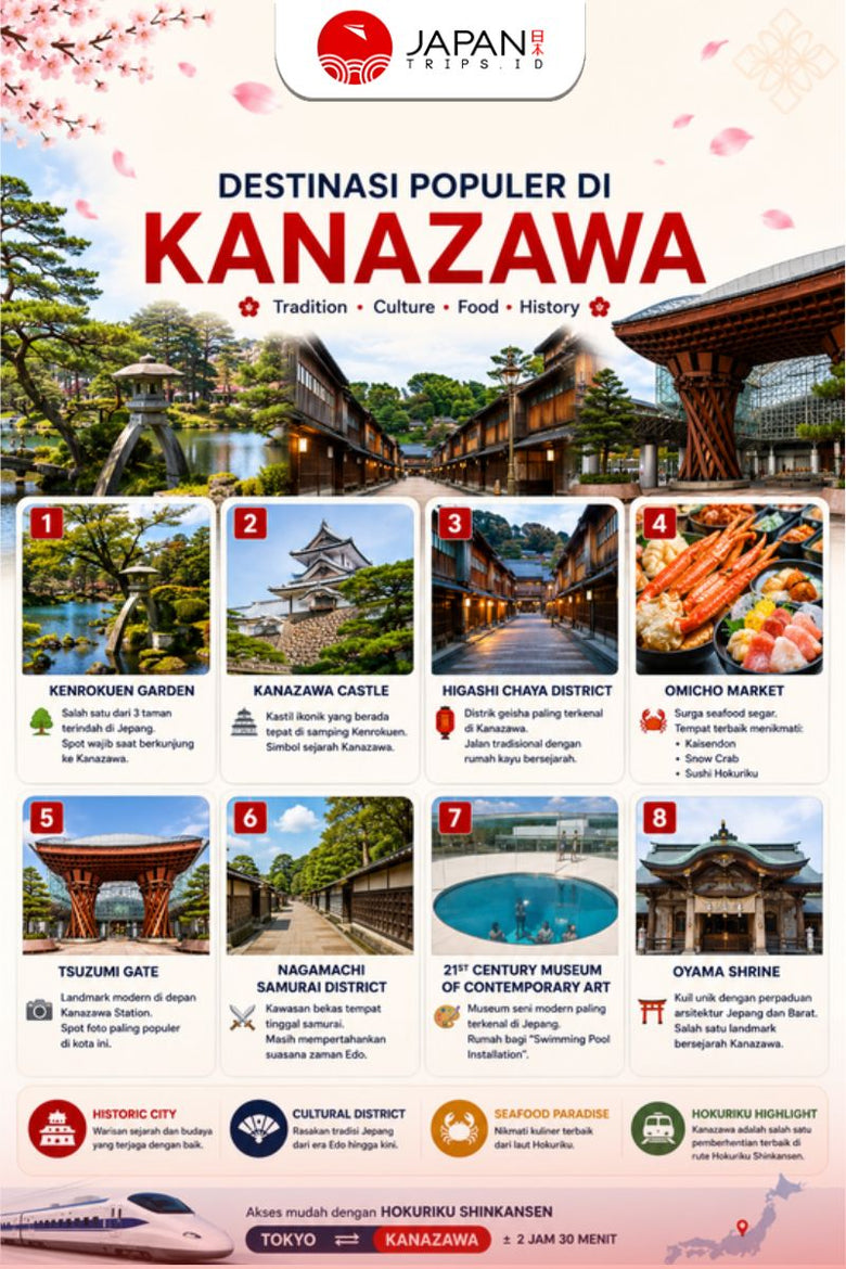 Tiket Shinkansen Tokyo Kanazawa | One Way Shinkansen Ticket