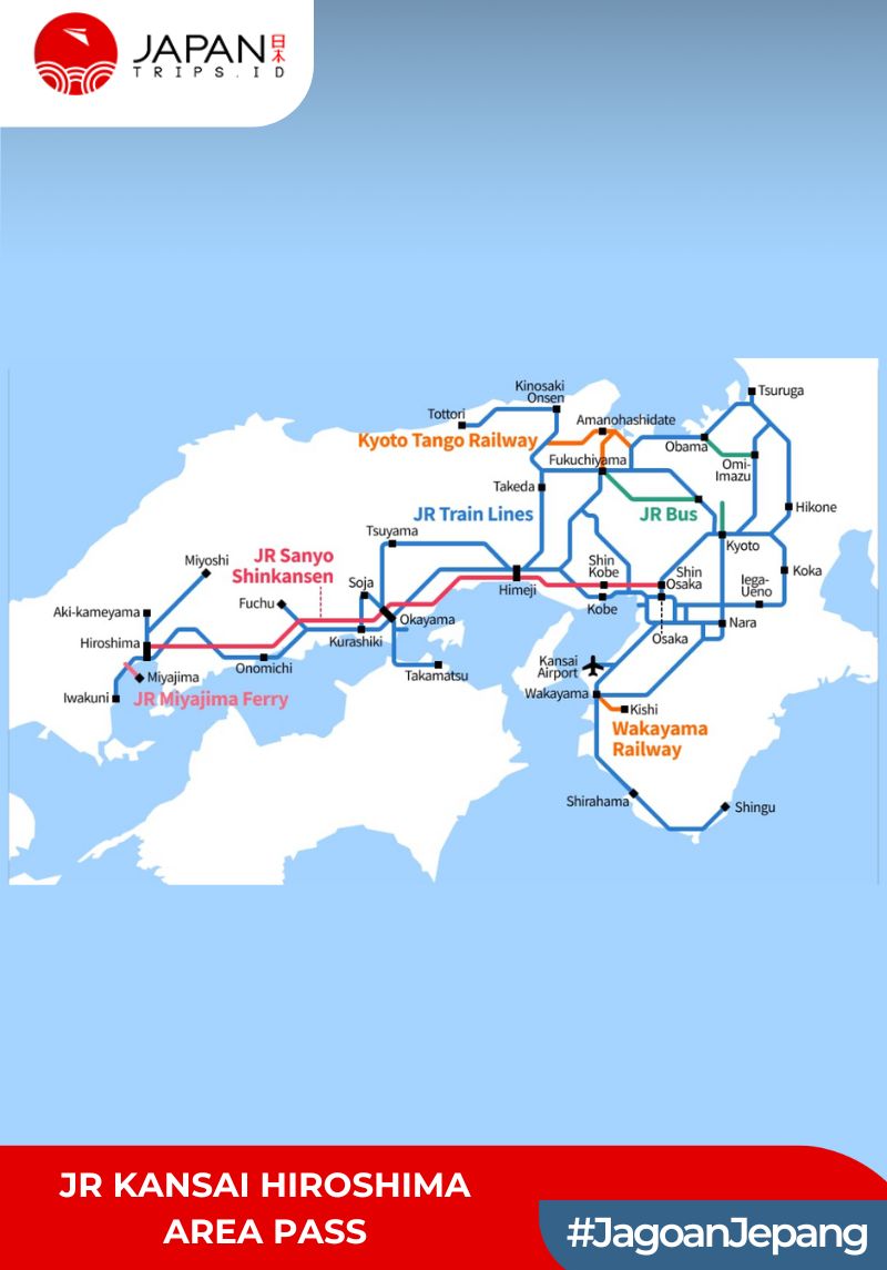 JR Kansai Hiroshima Area Pass 5 Days