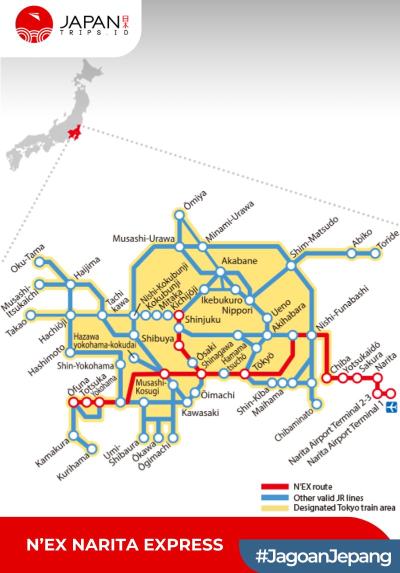 N’EX Narita Express Ticket | Narita Express to Tokyo
